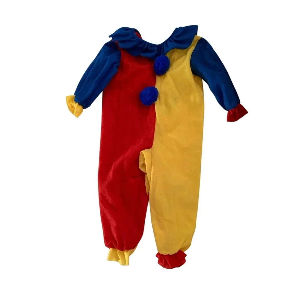 Un-Boo-Lievable Youth Clown Halloween Costume Red Yellow Blue Sz 1-2 Vintage